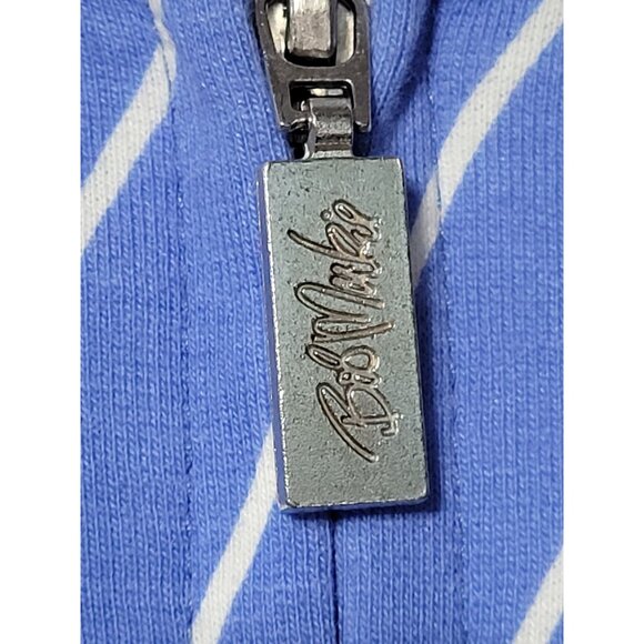 Bob Mackie Wearable Art Jacket Full Zip Size M Womens Blue Stripe Floral Vtg NWT - Picture 8 of 15